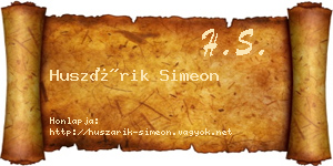 Huszárik Simeon névjegykártya
